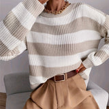 Pull Femme Rayé Coupe Décontractée
