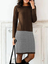 Robe Pull Femme À Motif Chevron