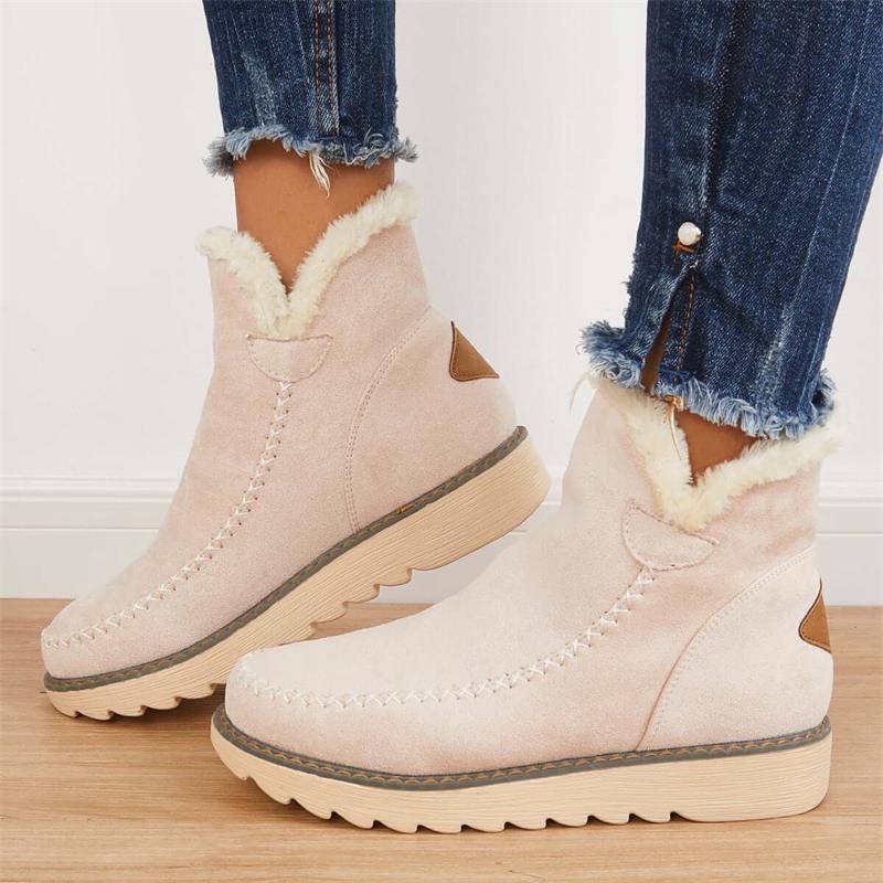 Bottines femme doublées en fausse fourrure, vue de face