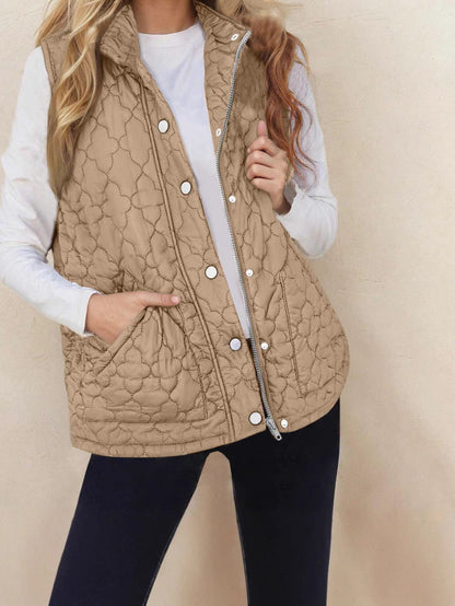 Détail du matelassage de la veste sans manches femme