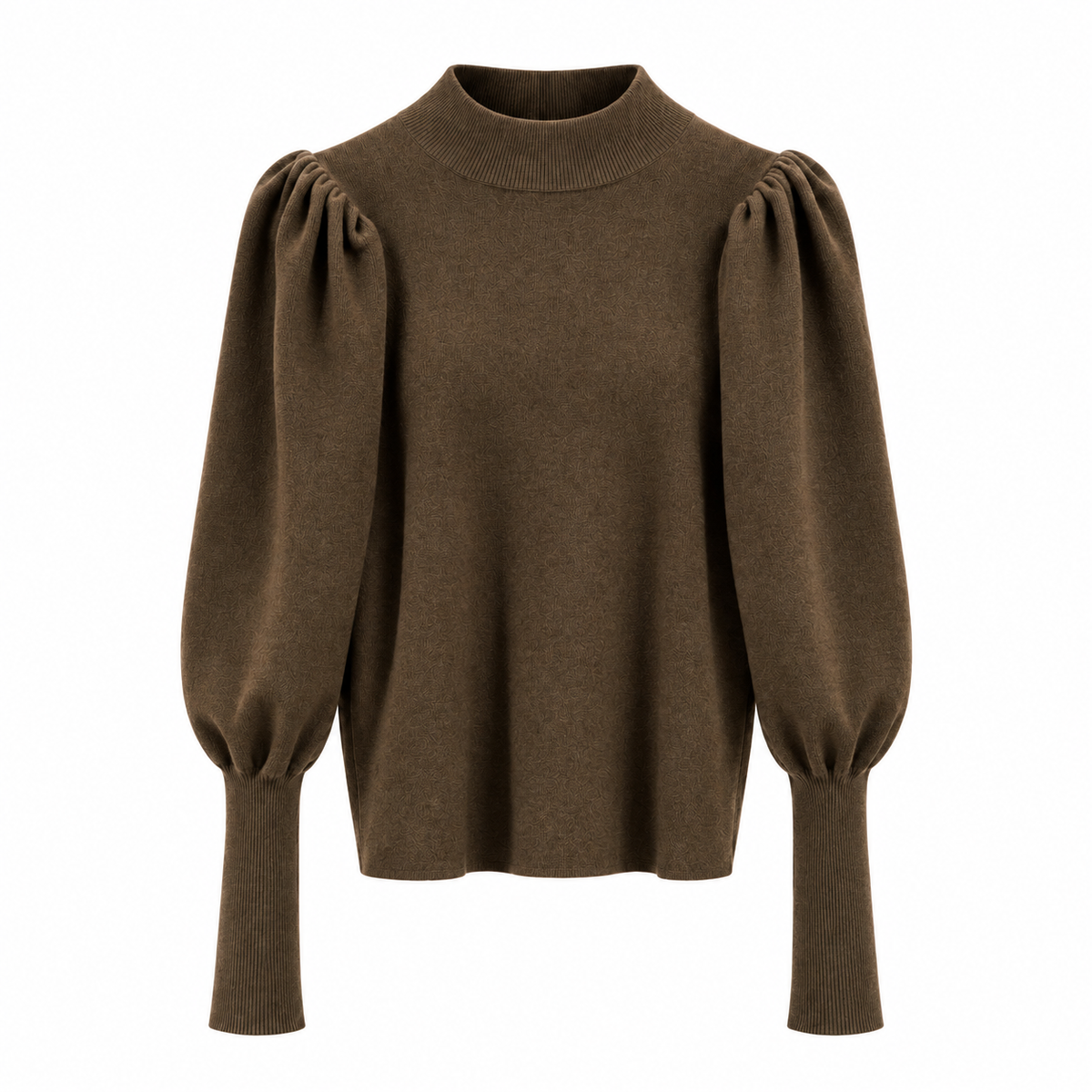 Silhouette portant un pull côtelé à col montant pour femme