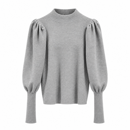 Pull femme élégant avec manches bouffantes, vue de dos