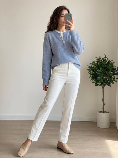 Pull Femme Maille Effet Deux Pièces Demi Zip