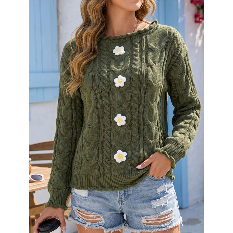Vue arrière du pull patchwork au crochet avec sa coupe confortable
