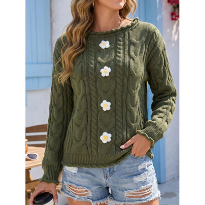 Vue arrière du pull patchwork au crochet avec sa coupe confortable