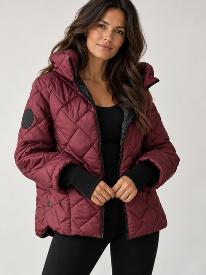 Manteau Matelassé Femme À Col Montant