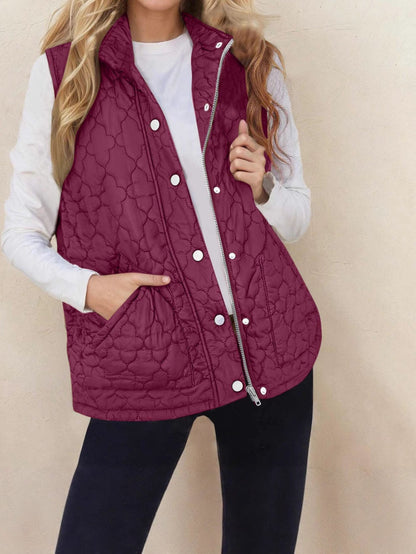 Veste femme sans manches avec fermeture sur le devant