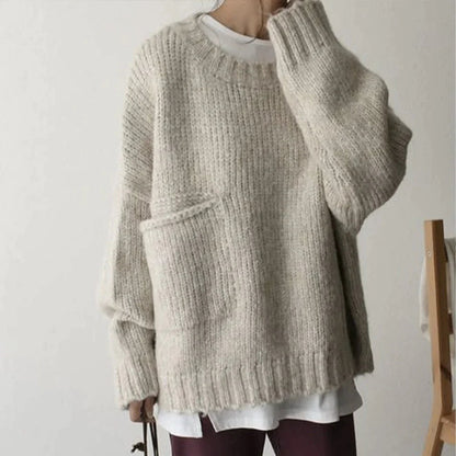Pull Femme Oversize À Poche Frontale