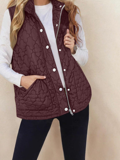 Poches pratiques de la veste sans manches femme