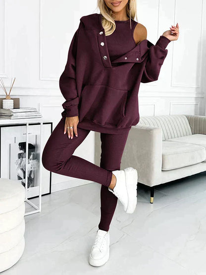 Ensemble confortable femme présenté de face avec haut et pantalon