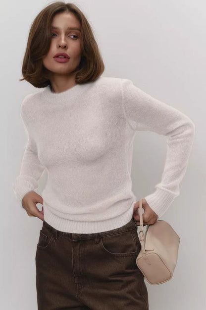 Pull Femme En Maille Fine Semi Transparente