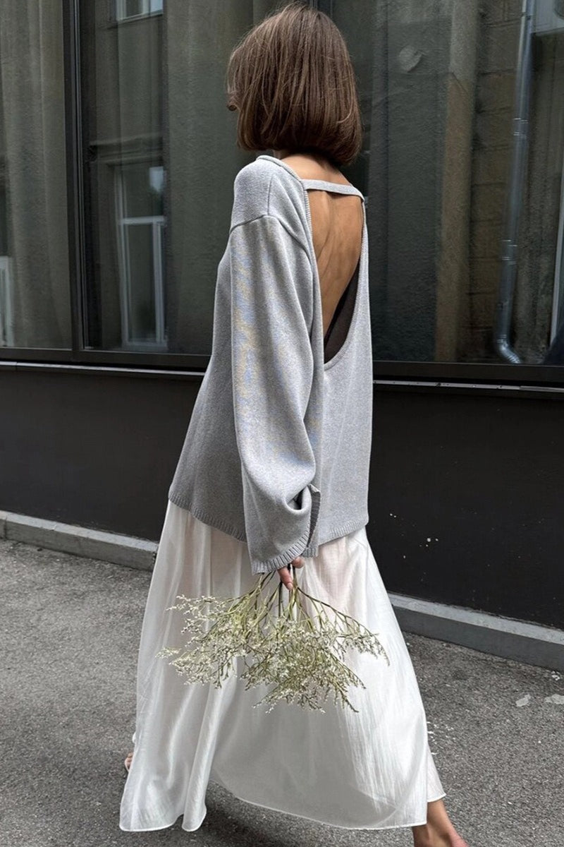 Pull en maille souple avec encolure bateau