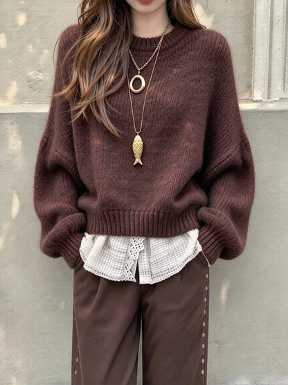 Pull Femme Rétro À Manches Lanterne