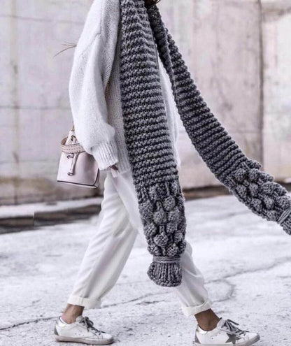 Écharpe Femme En Laine Torsadée Oversize