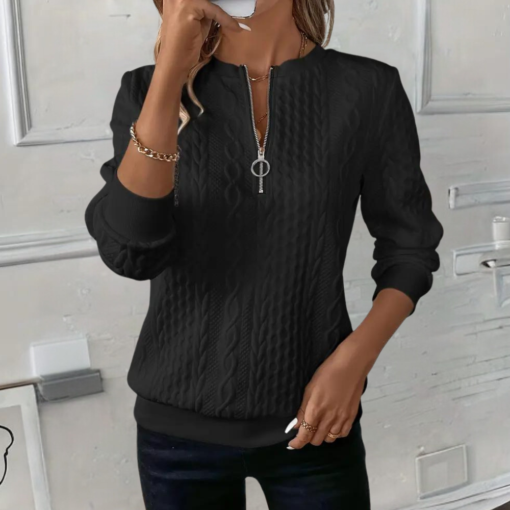Pull Tricoté Texturé Doux Pour Femme