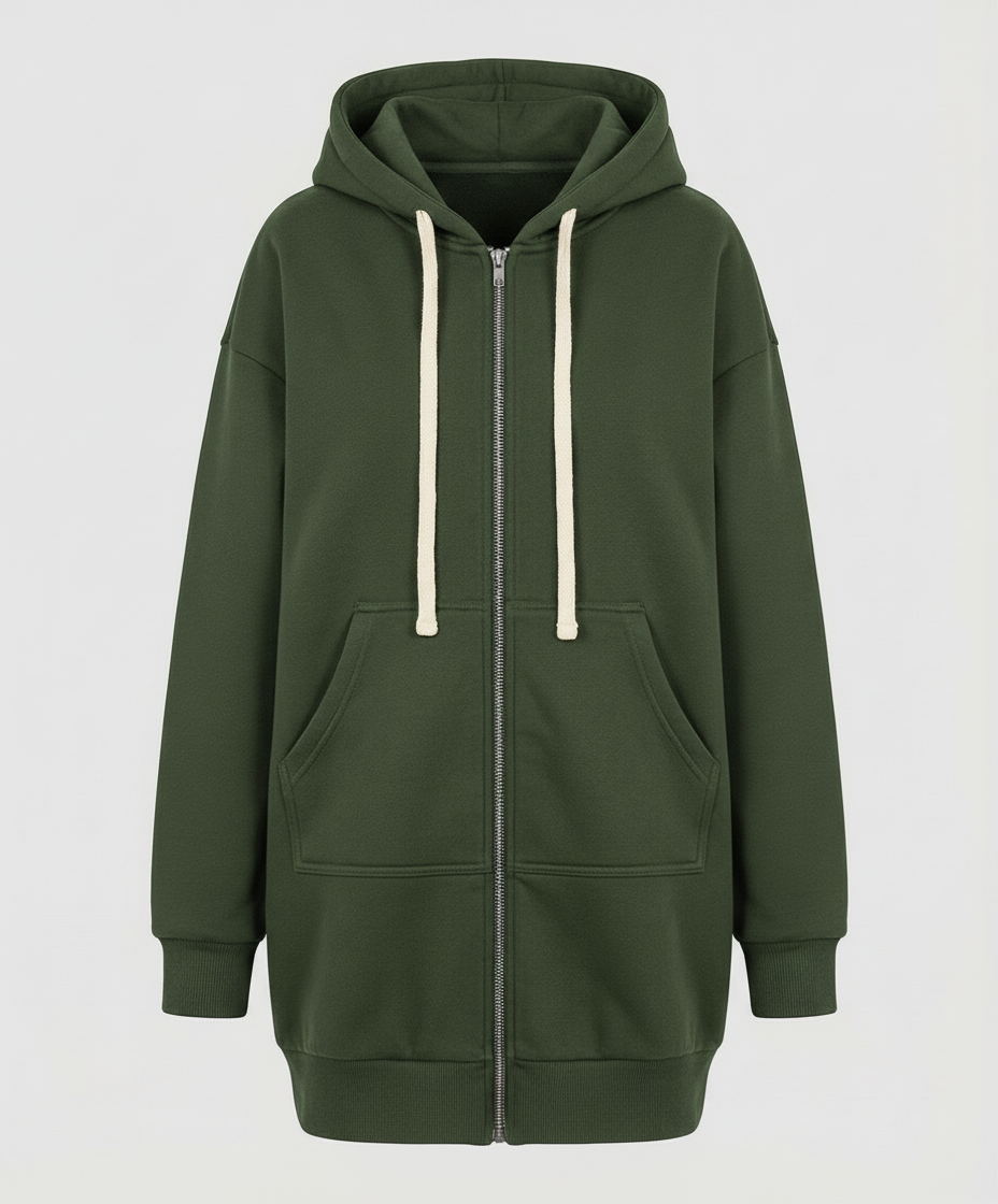 Sweat femme coupe ample présenté de profil