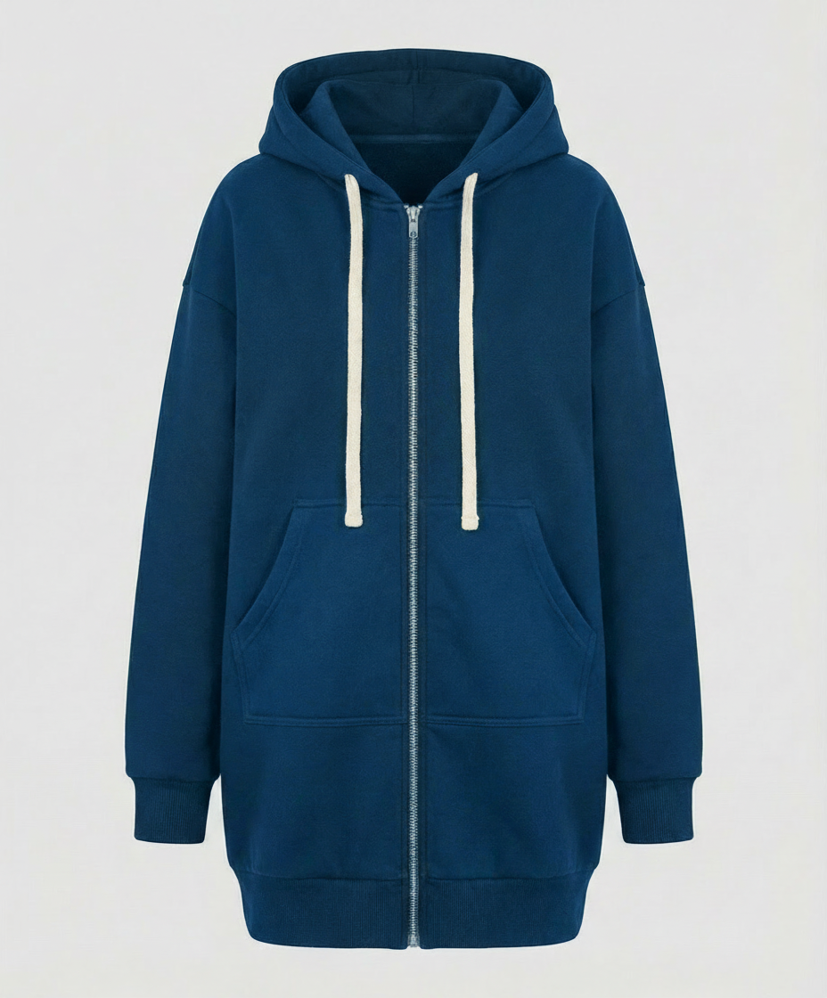 Détail des manches du sweat zippé à capuche