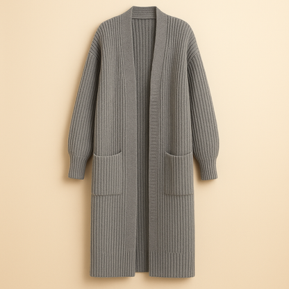 Cardigan Long En Maille Oversize Femme
