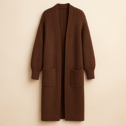 Cardigan Long En Maille Oversize Femme
