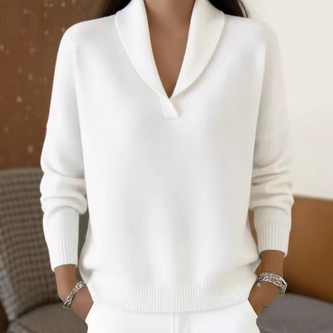 Pull femme à coupe décontractée vu de profil