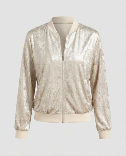 Veste Bomber Brillante Pour Femme