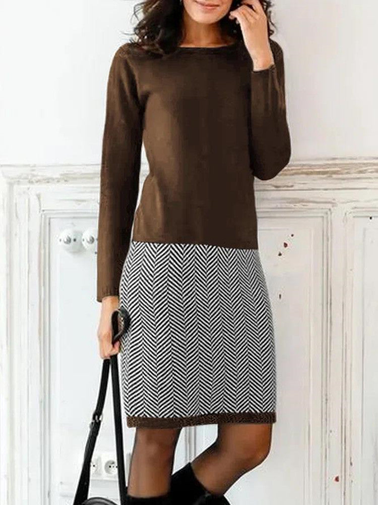 Robe Pull Femme À Motif Chevron
