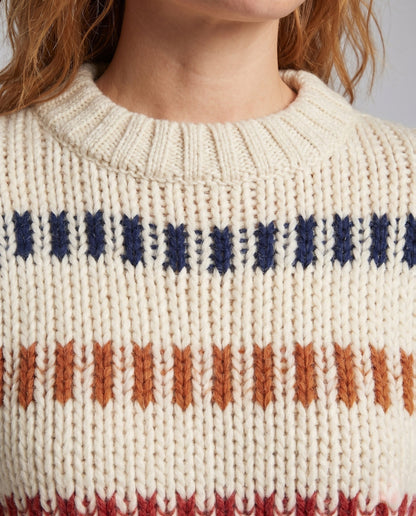 Pull femme à coupe décontractée avec motif à rayures multicolores