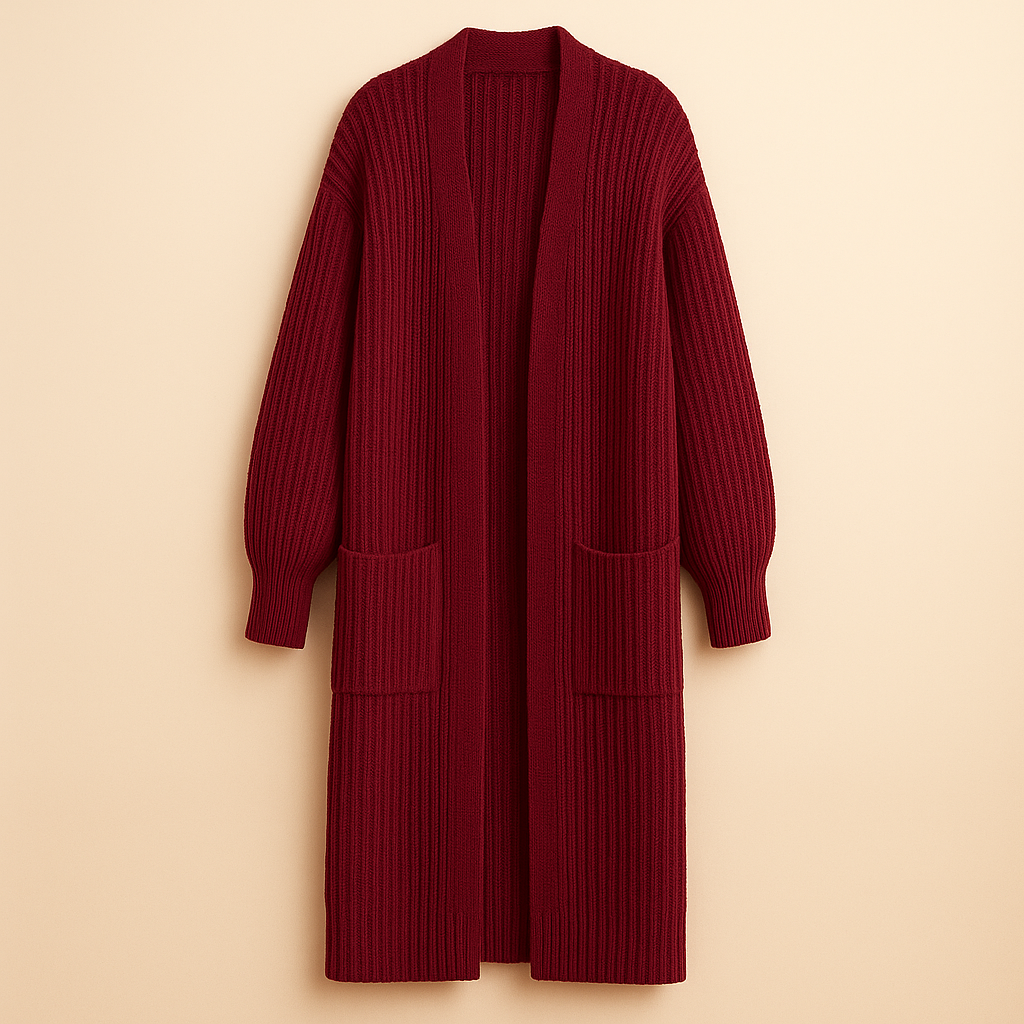 Cardigan oversize porté sur une tenue décontractée