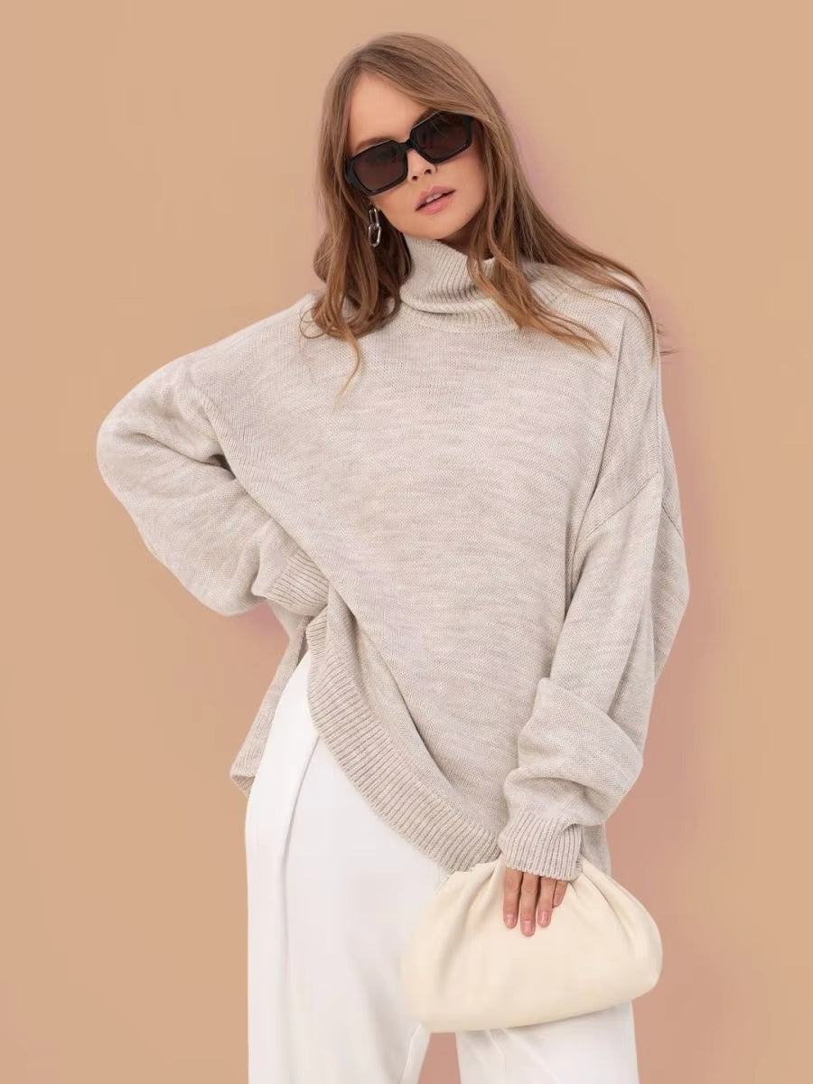Pull tendance femme avec finition fendue