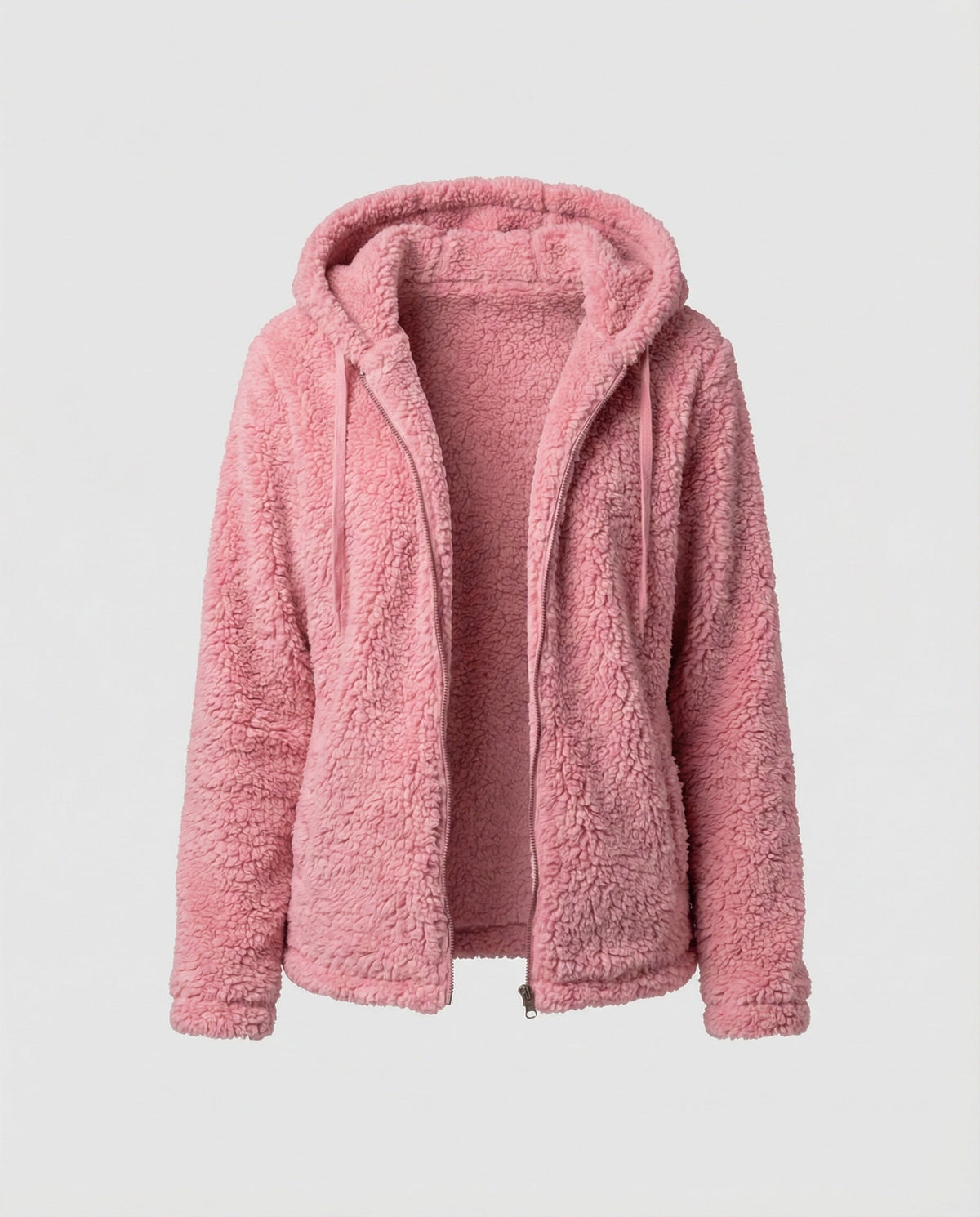 Détail de la texture douce d’une veste polaire teddy