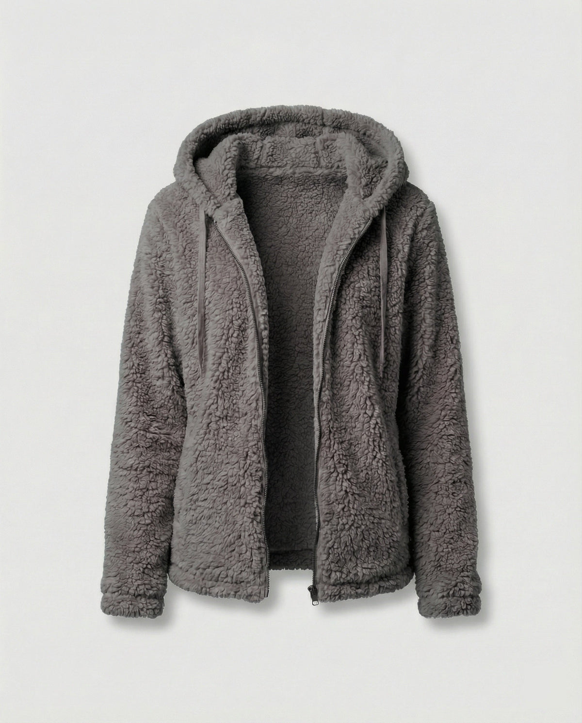 Veste polaire teddy femme présentée dans son ensemble