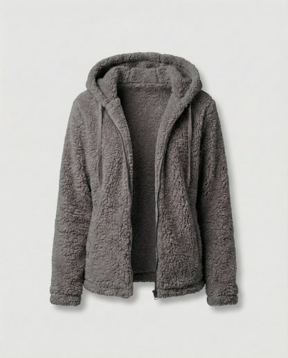 Veste polaire teddy femme présentée dans son ensemble