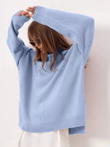 Pull Oversize Femme Fendu En Maille Douce