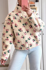 Veste Polaire Sherpa Fleurie Femme