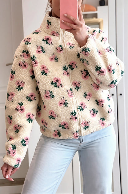 Veste Polaire Sherpa Fleurie Femme