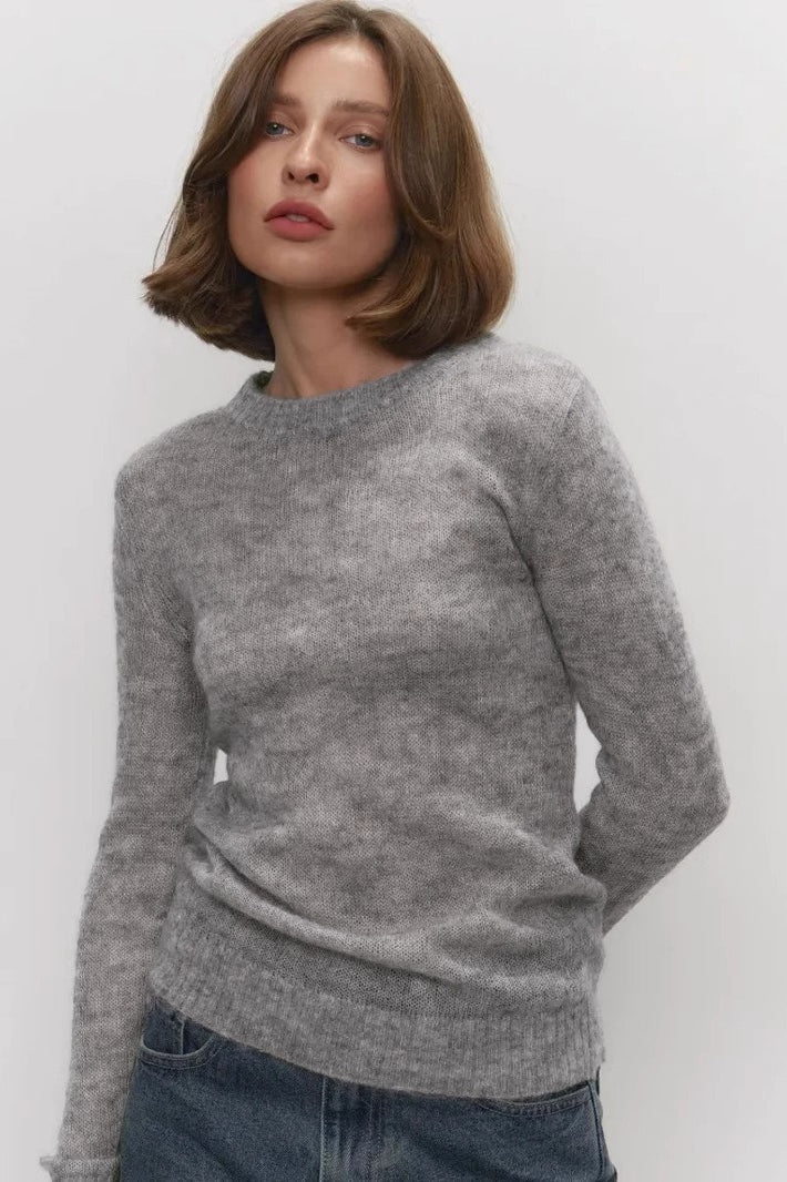 Pull Femme En Maille Fine Semi Transparente
