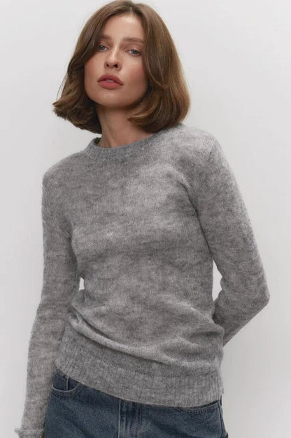 Pull Femme En Maille Fine Semi Transparente