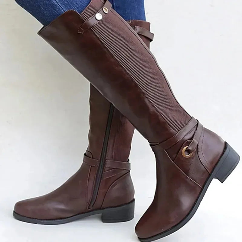 Bottes en cuir à talon épais Sublime Sophie