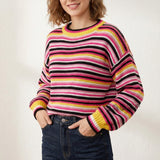 Pull Femme Rayé En Maille Coupe Ample