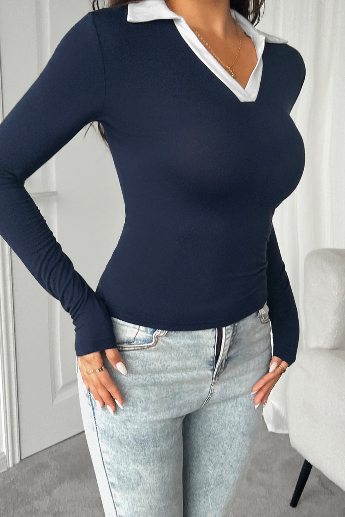 T-shirt femme à manches longues idéal pour les tenues quotidiennes