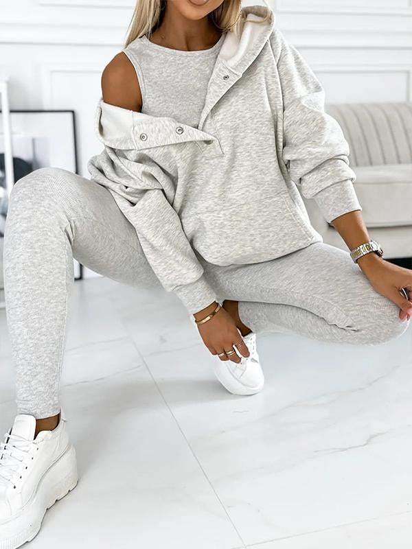 Haut loungewear femme à manches longues associé à un pantalon confortable