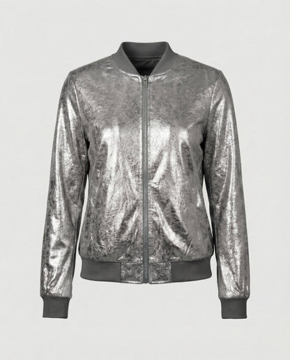 Veste Bomber Brillante Pour Femme