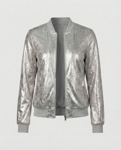 Veste Bomber Brillante Pour Femme