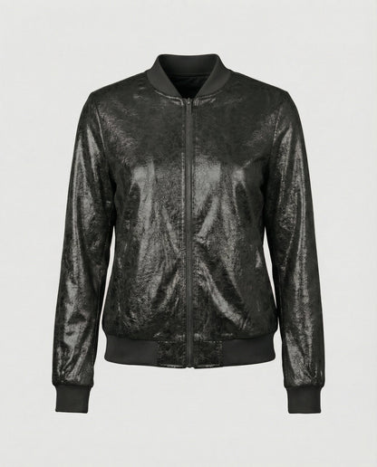 Veste Bomber Brillante Pour Femme
