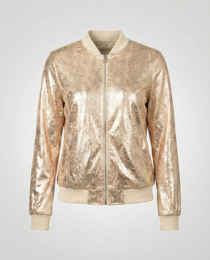 Veste Bomber Brillante Pour Femme