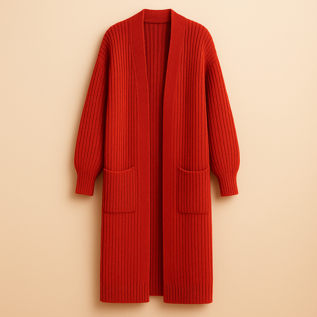 Cardigan long en maille intégré à un look quotidien