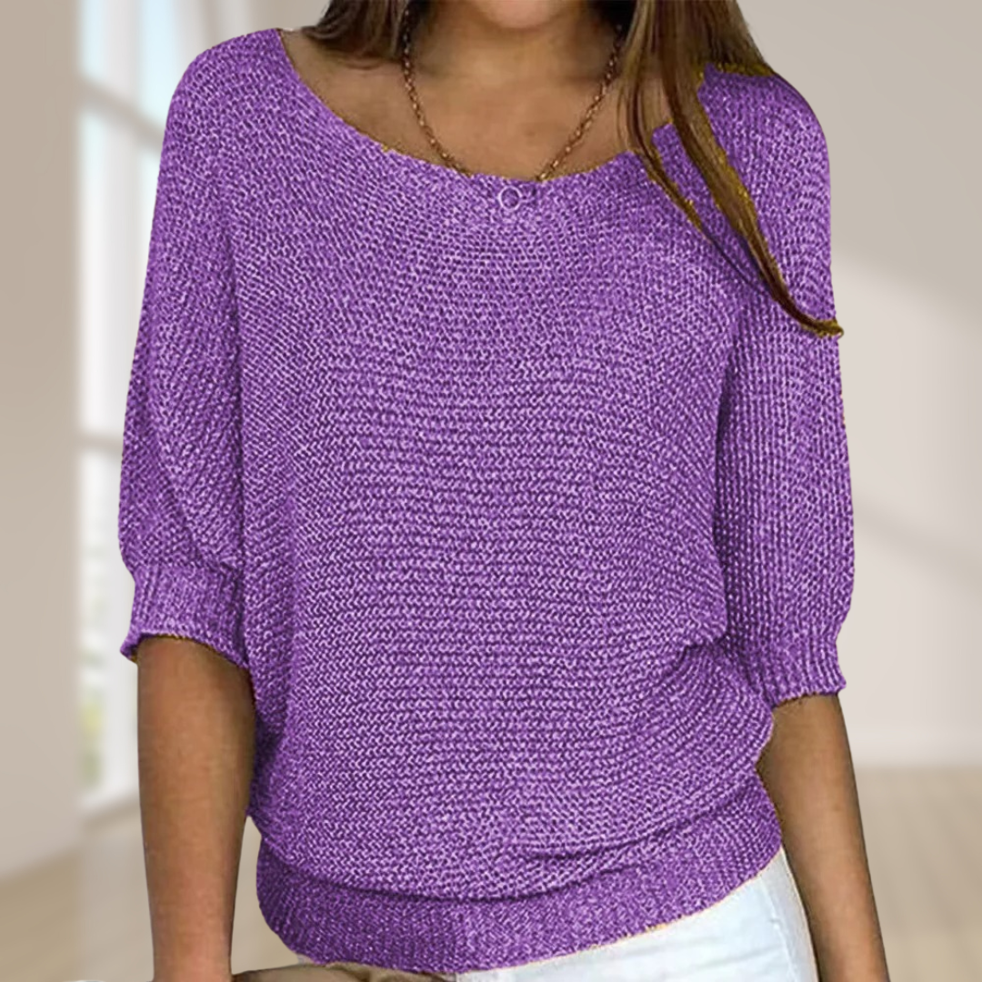 Détail de la maille du pull femme