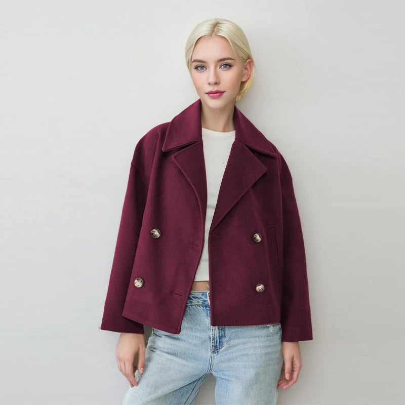 Veste courte chic à double boutonnage