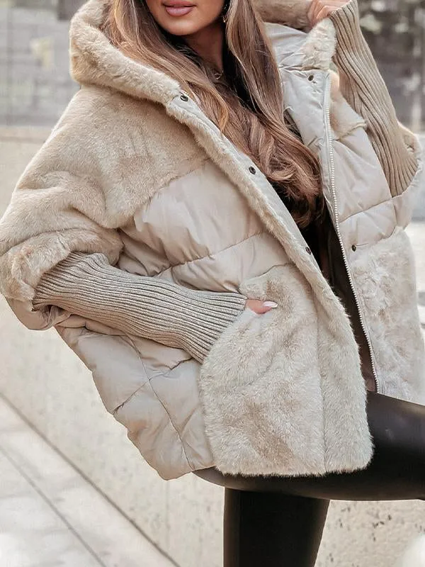 Veste décontractée doublée à capuche pour femmes