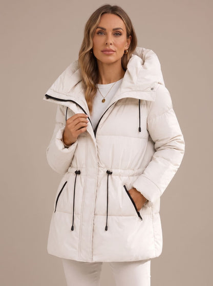 Veste Matelassée À Capuche Femme Coupe Longue